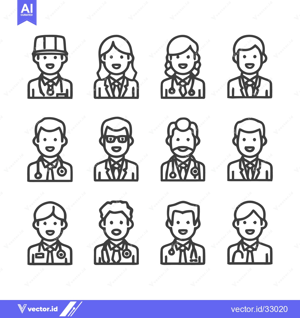 Premium Vector dari Medical Professionals - Diverse Lineup of Healthcare Workers.