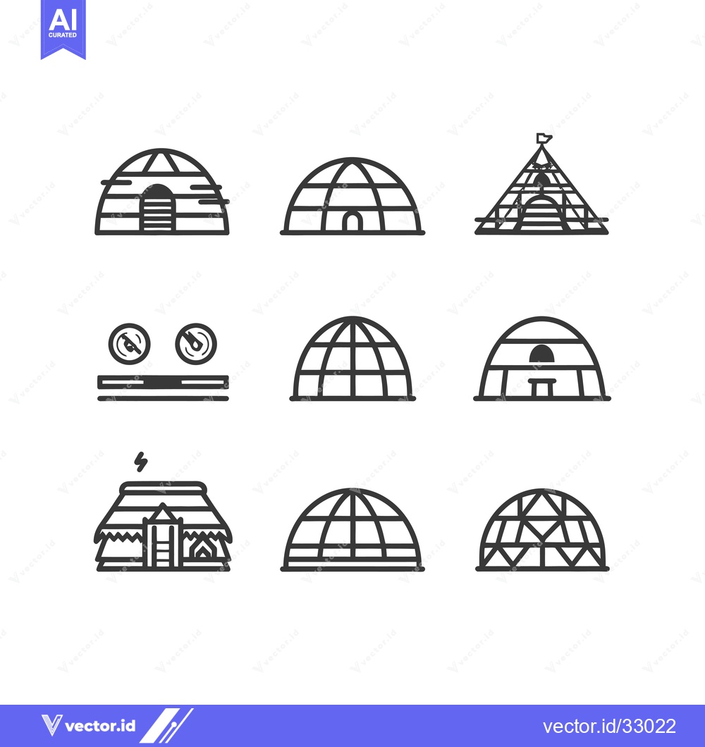 Premium Vector dari Collection of Dome-Shaped Structures and Buildings