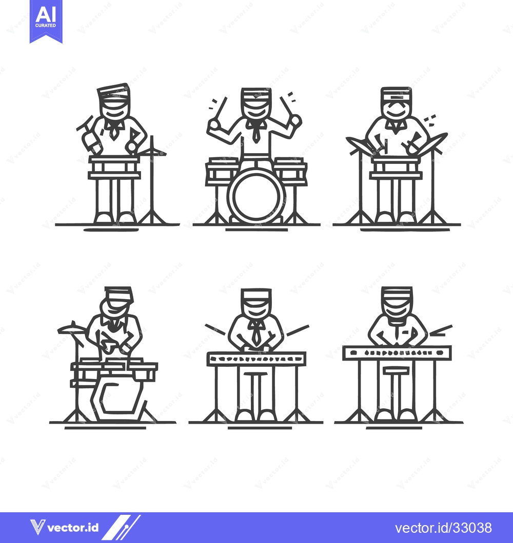 Premium Vector dari Musical ensemble of percussionists performing with various instruments