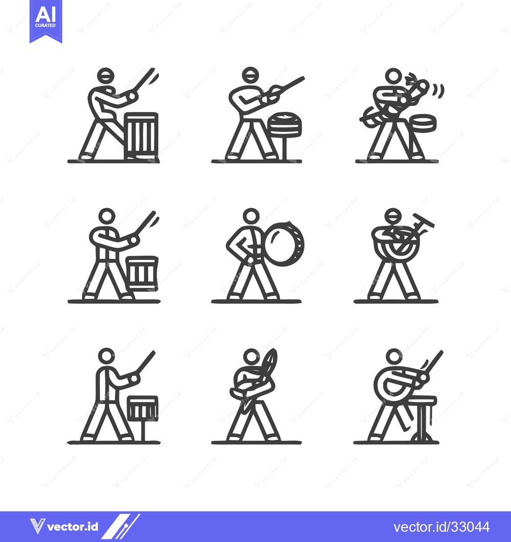 Premium Vector dari Musical Instrument Icons - A Collection of Musicians and Instruments.