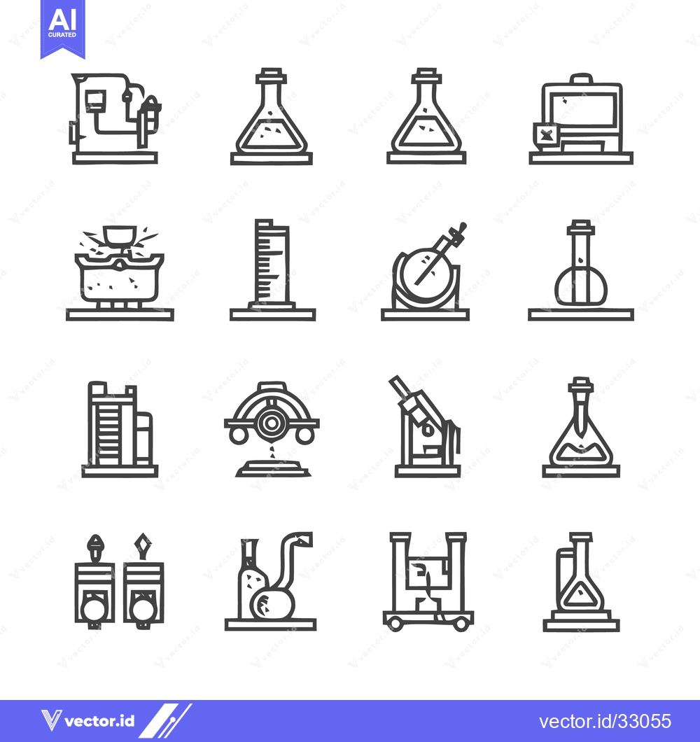 Premium Vector dari Laboratory Equipment Icons - A Collection of Scientific Tools.