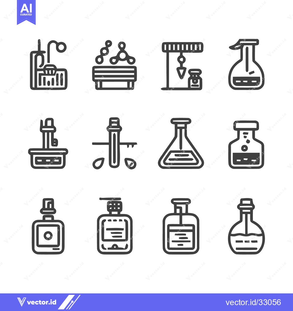 Premium Vector dari Laboratory Equipment Icons - A Collection of Scientific Tools.