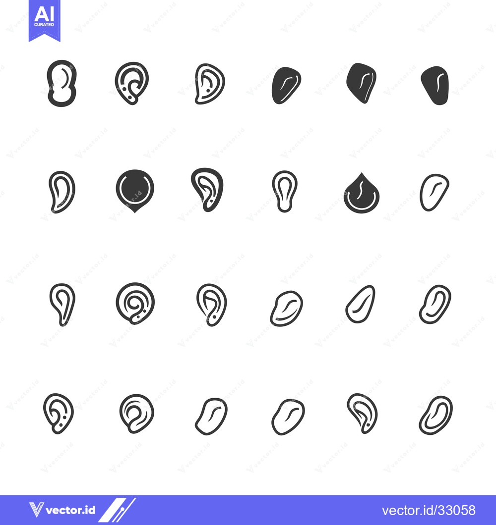 Premium Vector dari Collection of Ear Icons in Various Styles