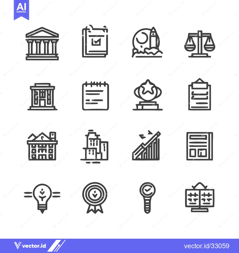 Premium Vector of Collection of Legal, Business, and Educational Icons.