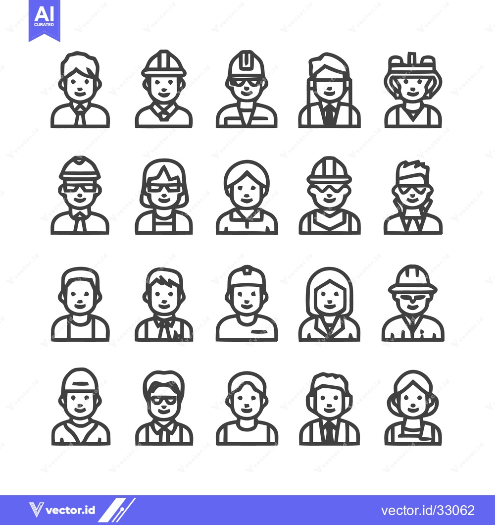 Premium Vector dari Diverse professional portraits - A collection of various occupations.