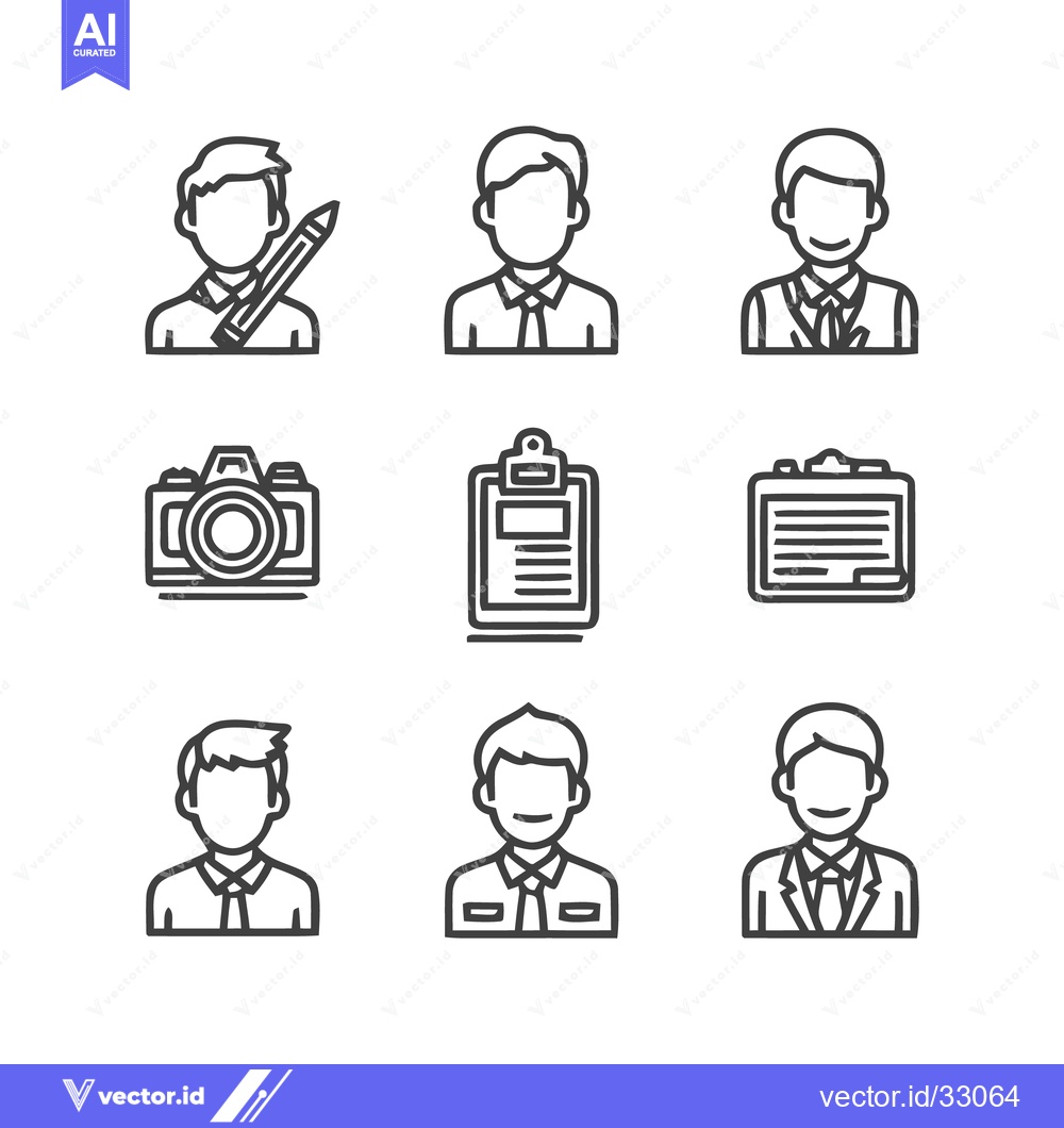 Premium Vector dari Professional Icons - Diverse Business and Creative Professionals.