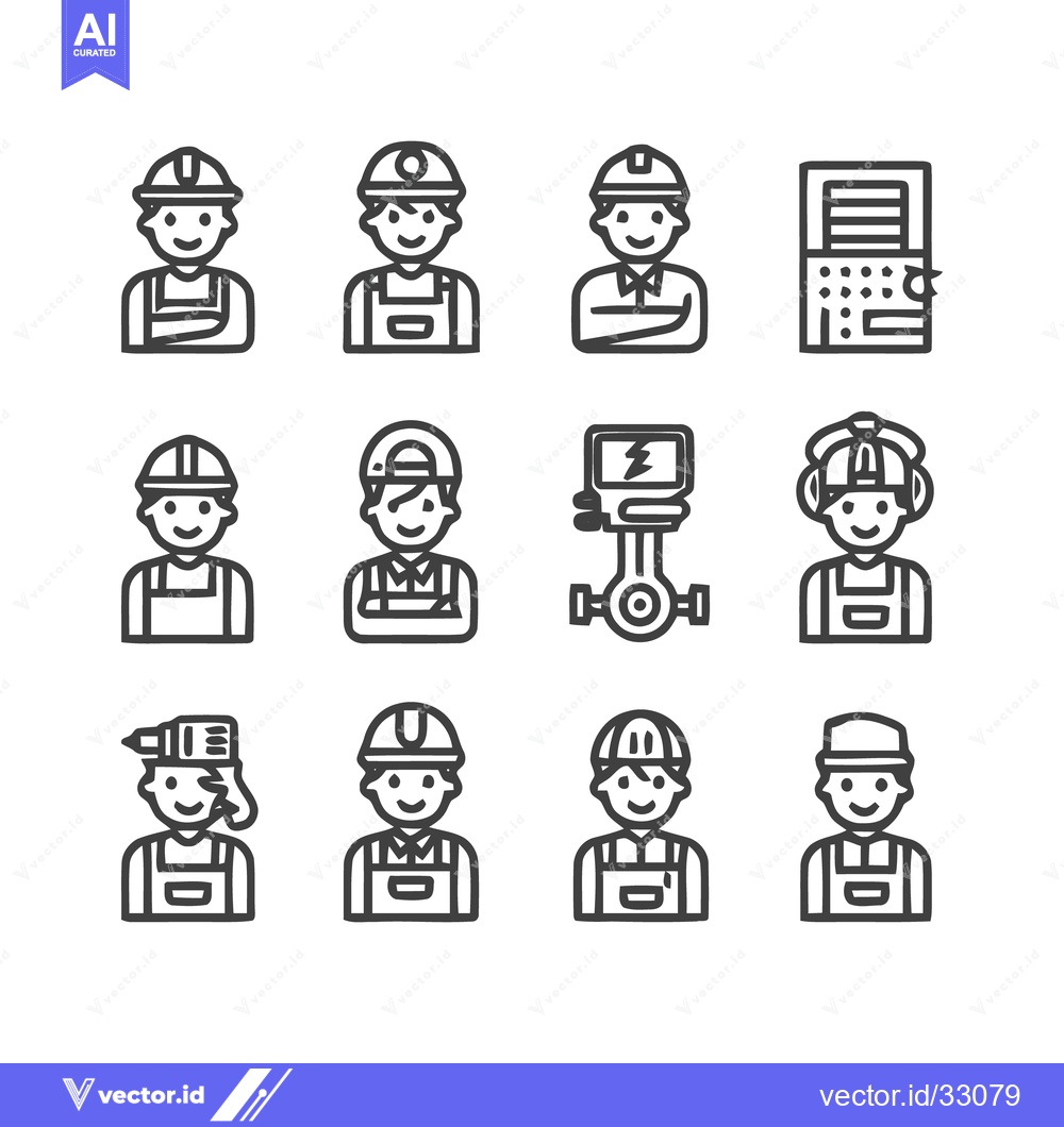 Premium Vector dari Construction Workers and Engineers - A Diverse Collection of Professio