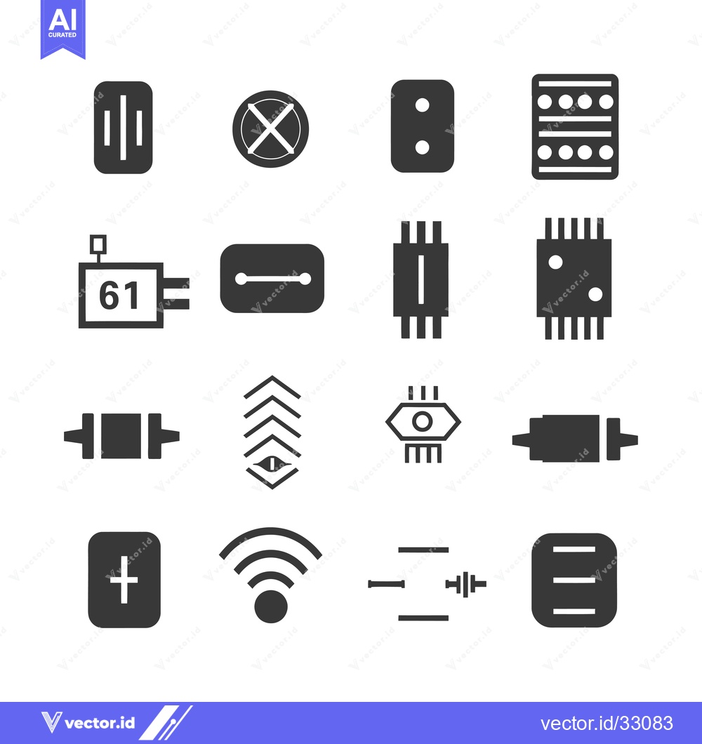 Premium Vector dari Collection of Electronic Component and Device Icons