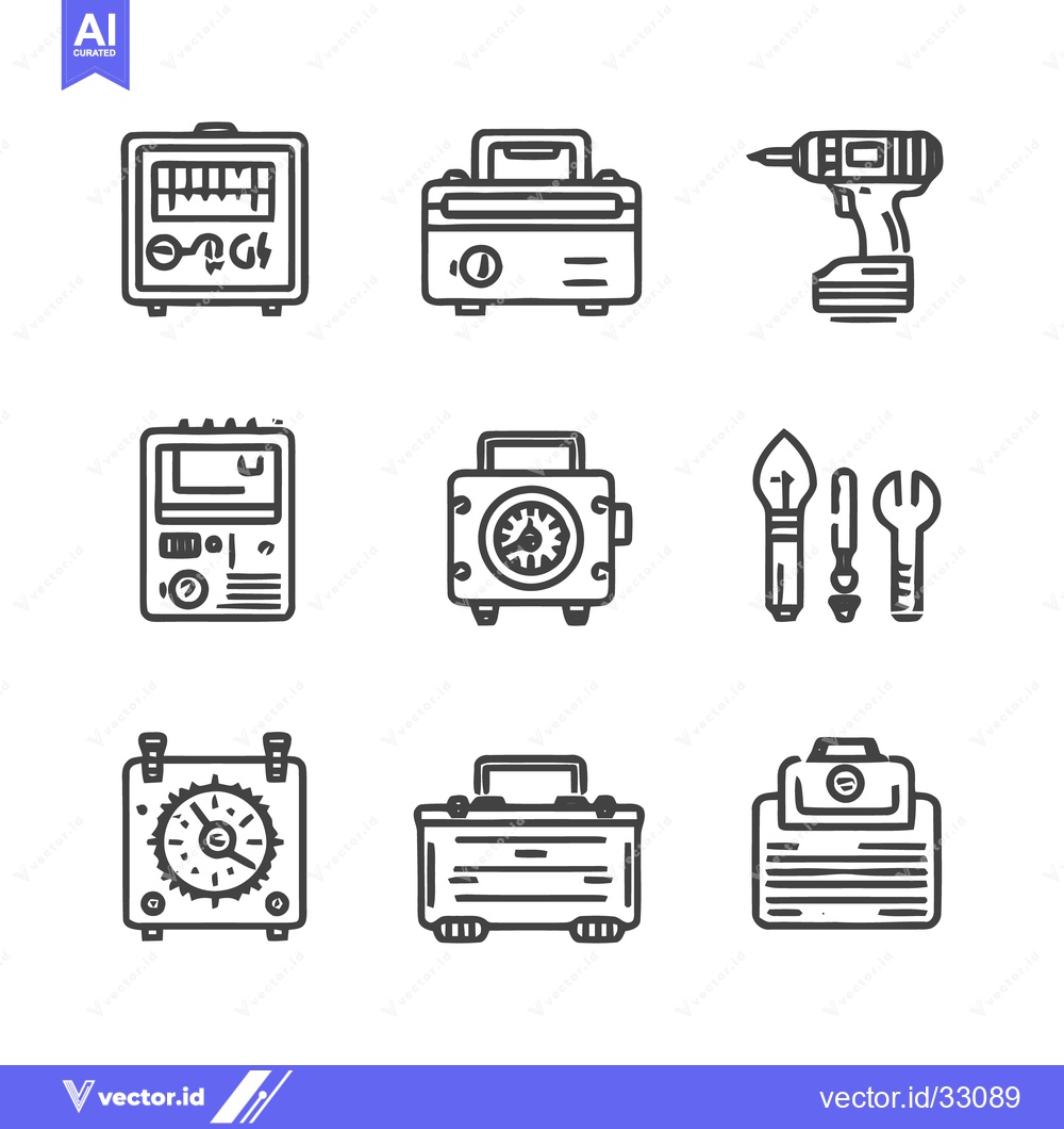 Premium Vector of Collection of tools and equipment for various tasks.