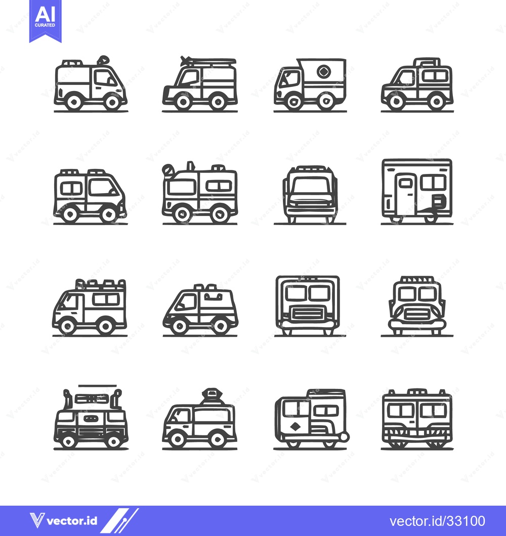 Premium Vector dari Emergency Vehicles Collection - Ambulance, Fire Truck, and Rescue Tran