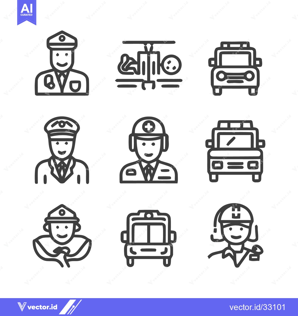 Premium Vector dari Collection of professional icons representing various occupations and