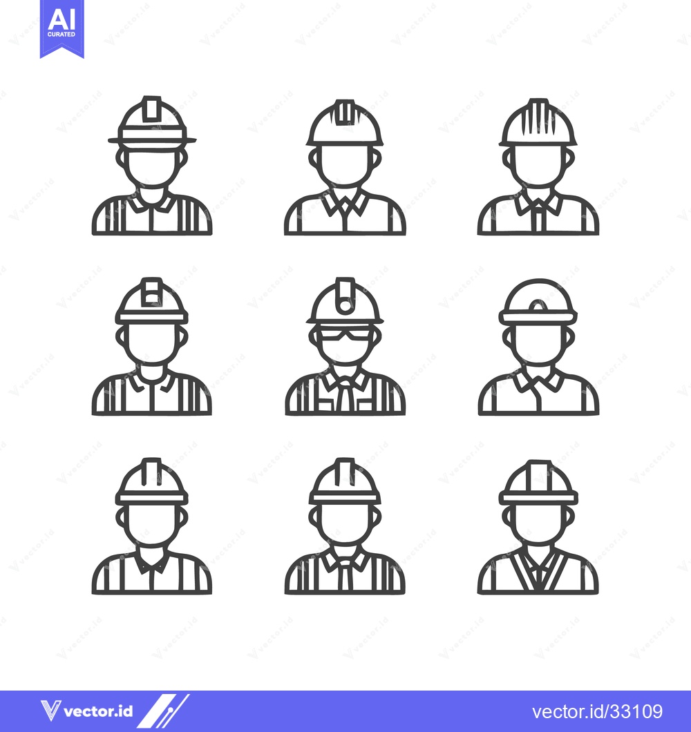 Premium Vector dari Construction Workers in Safety Helmets - A Vector Illustration Set.