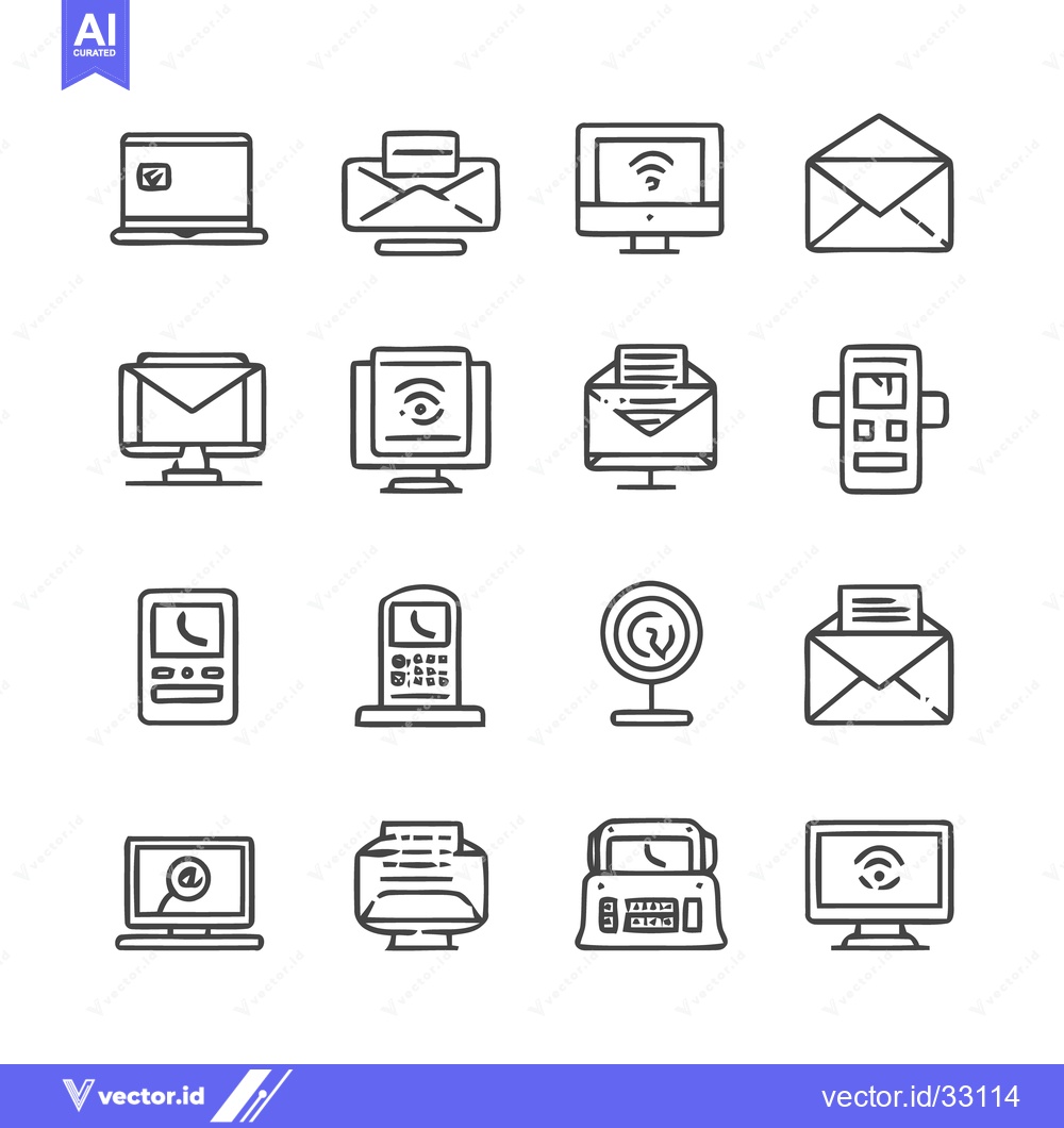 Premium Vector of Collection of Minimalist Communication Icons for Digital Use.