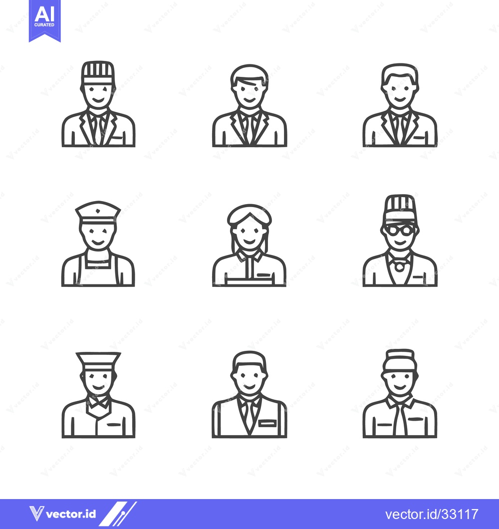 Premium Vector dari Diverse Professional Portraits - A Collection of Service Industry Work