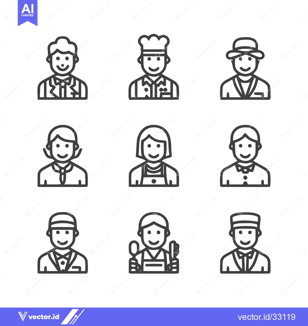 Premium Vector of Diverse Professional Icons - A Collection of Various Occupations.