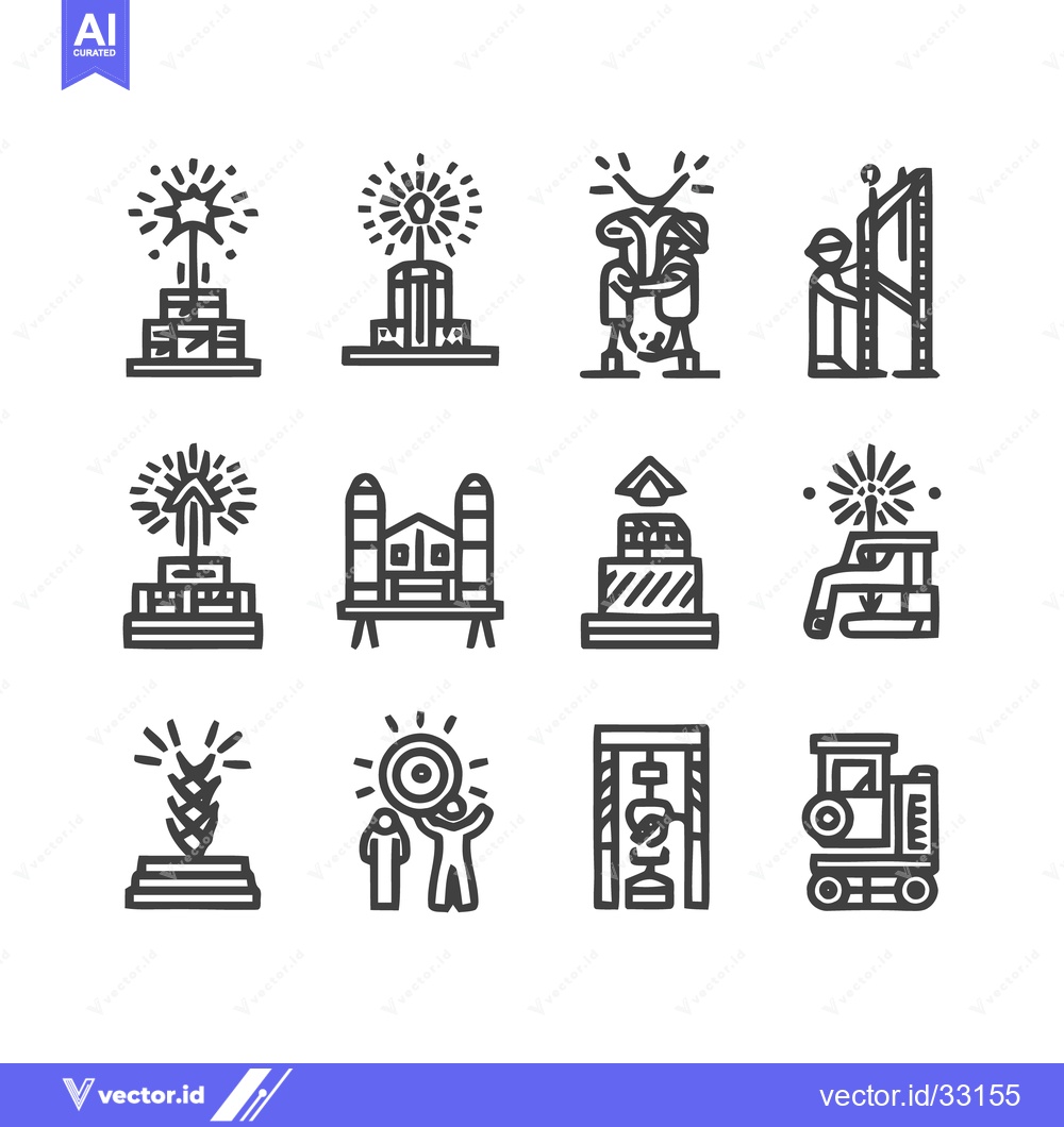 Premium Vector dari Collection of festive event celebration icons in a minimalist style.
