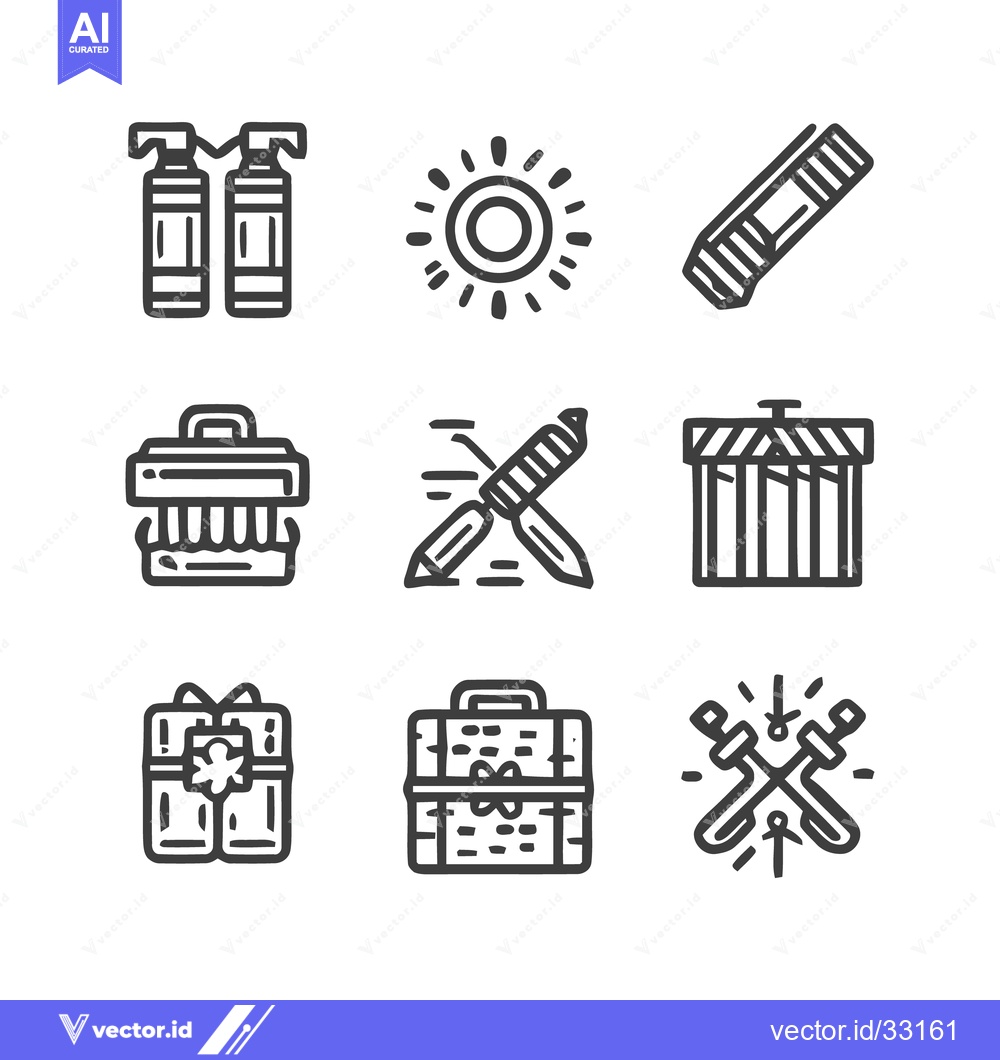 Premium Vector dari Collection of various line art icons for different purposes.