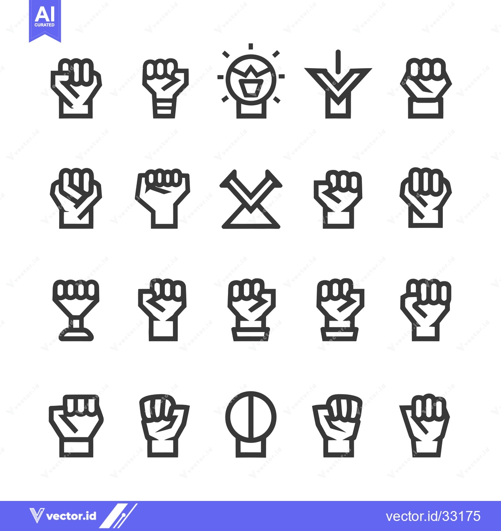 Premium Vector of Collection of Fist Icons in Various Poses and Styles