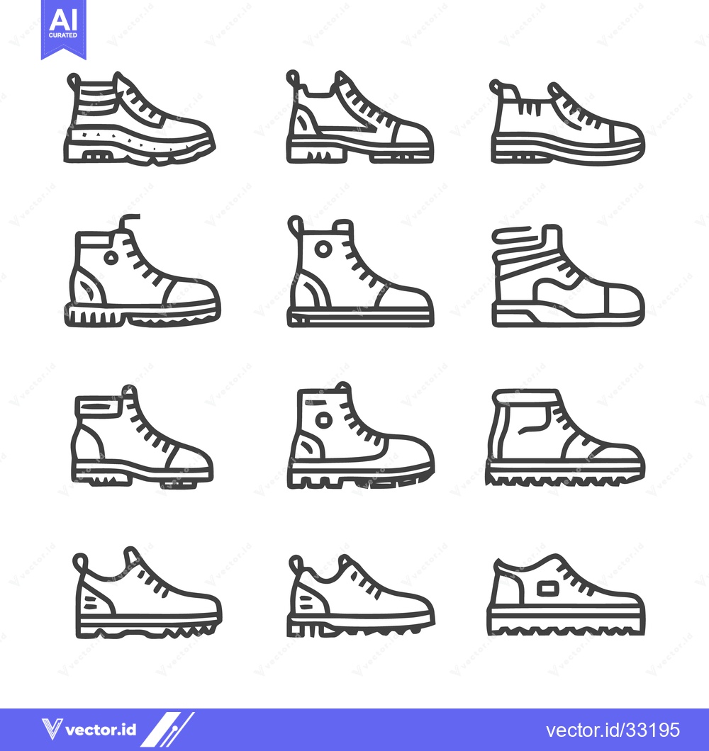 Premium Vector of Collection of Minimalist Shoe Icons for Fashion and Design.