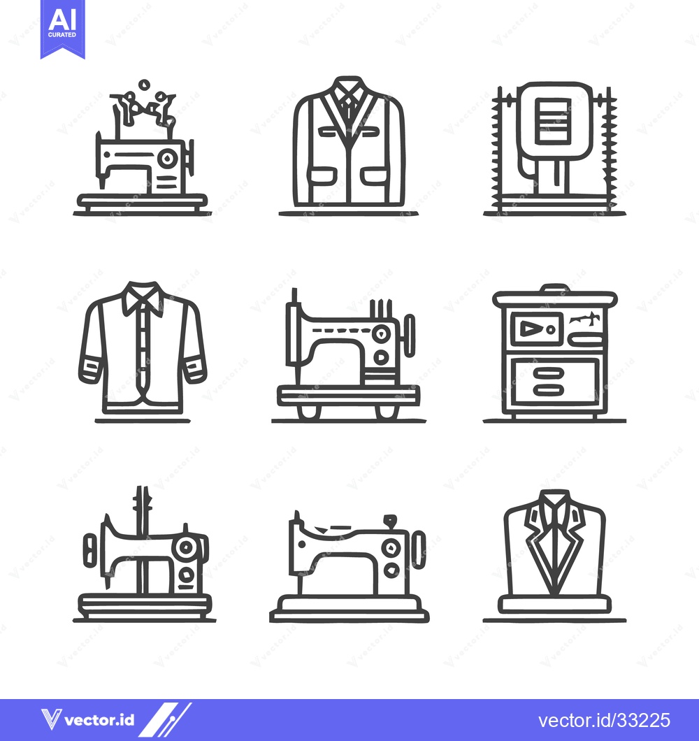 Premium Vector of Sewing and Tailoring Icons - A Comprehensive Collection.