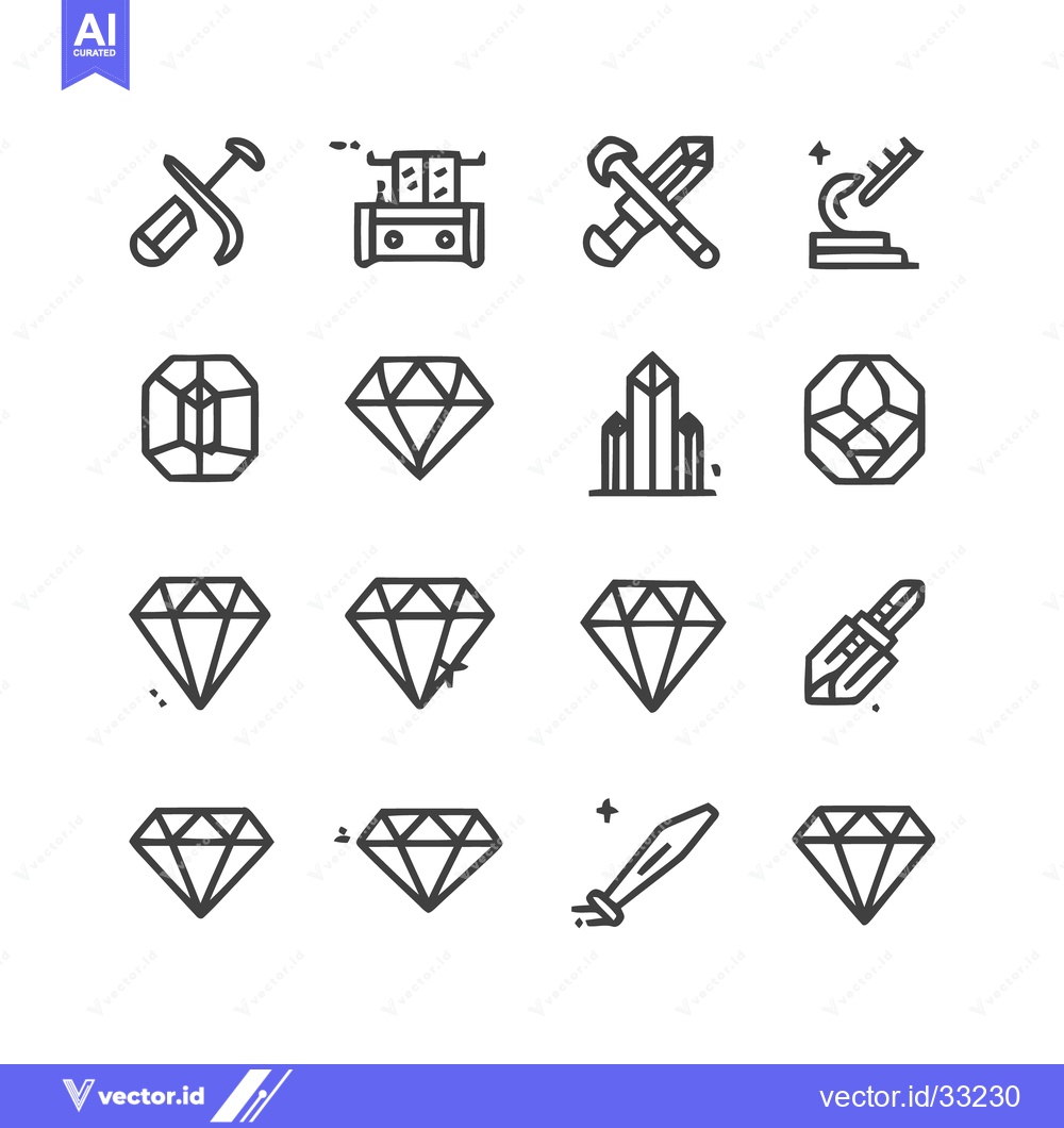 Premium Vector dari Collection of Gemstone Icons - Diamond, Crystal, and Jewelry.