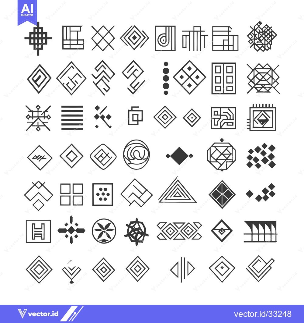 Premium Vector dari Collection of Geometric Shapes and Patterns