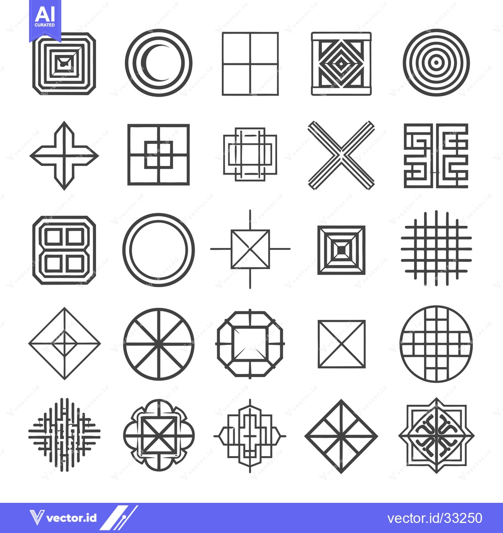 Premium Vector dari Collection of Geometric Shapes and Patterns in Black and White