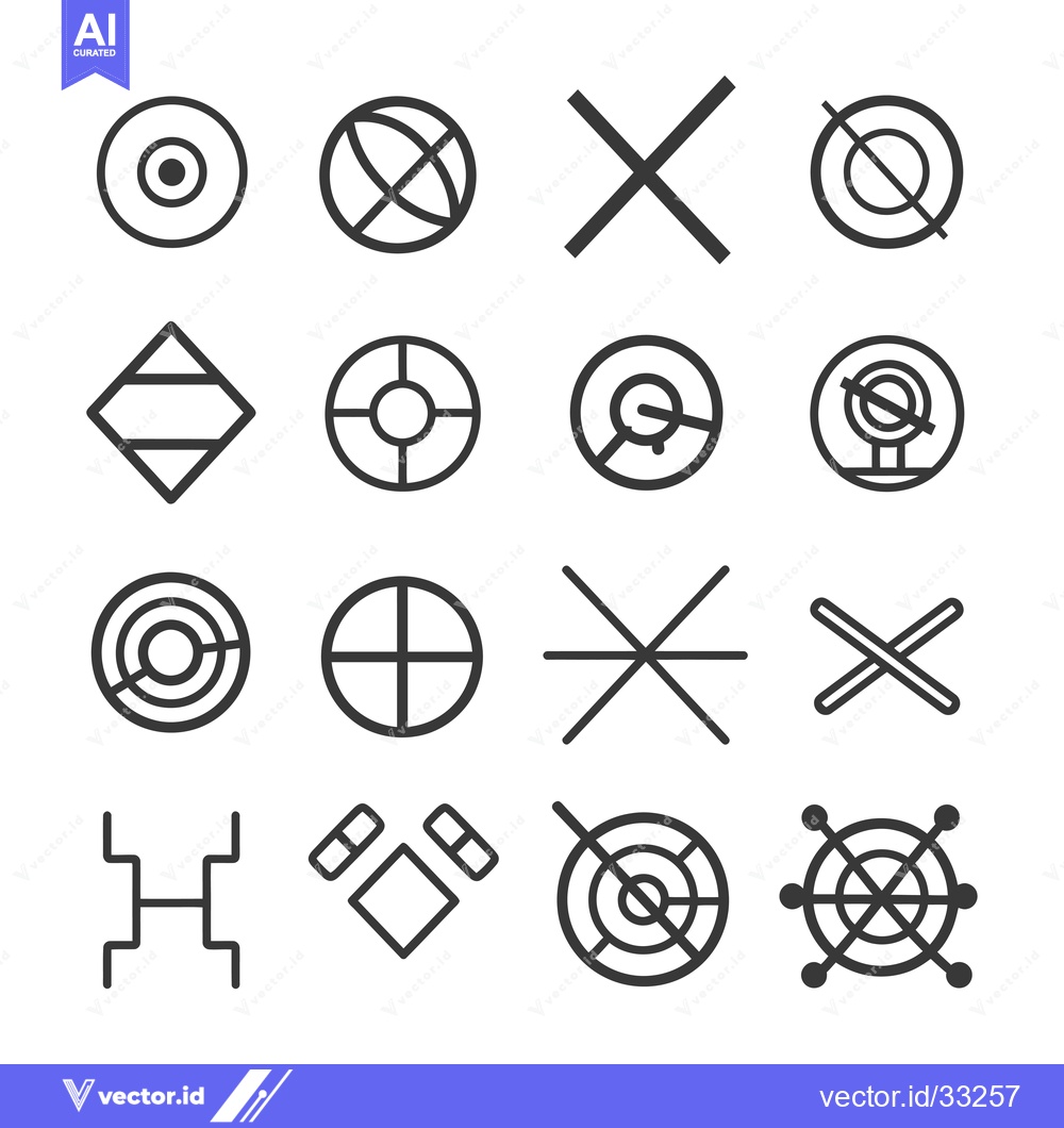 Premium Vector dari Collection of Geometric Shapes and Symbols in Black and White