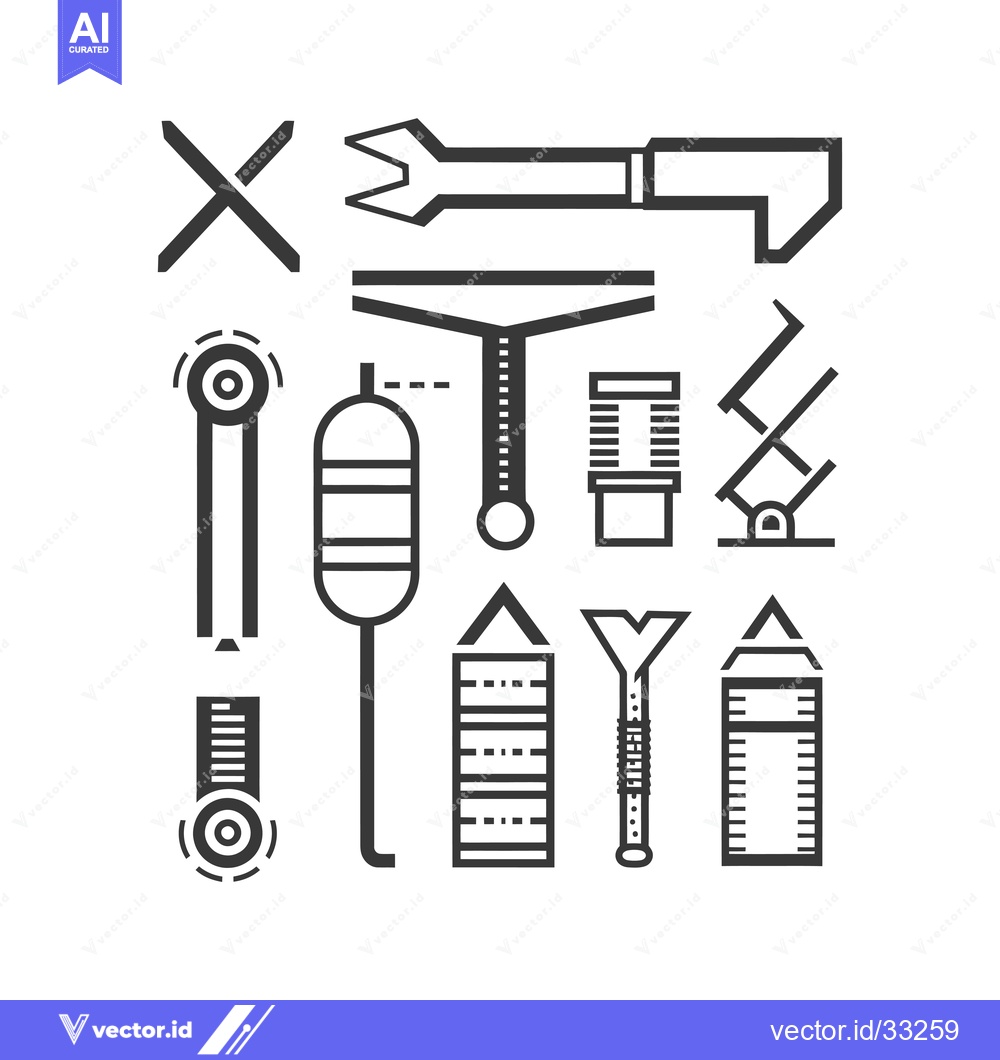 Premium Vector of Collection of Geometric Shapes in a Black and White Outline Design