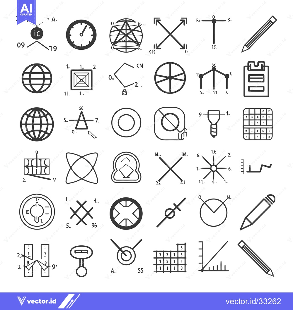 Premium Vector dari Collection of Geometric Shapes, Symbols, and Mathematical Illustration