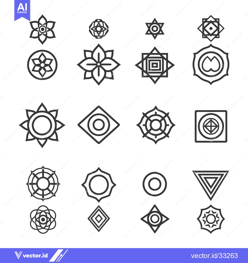 Premium Vector of Collection of Geometric Shapes with Central Circles