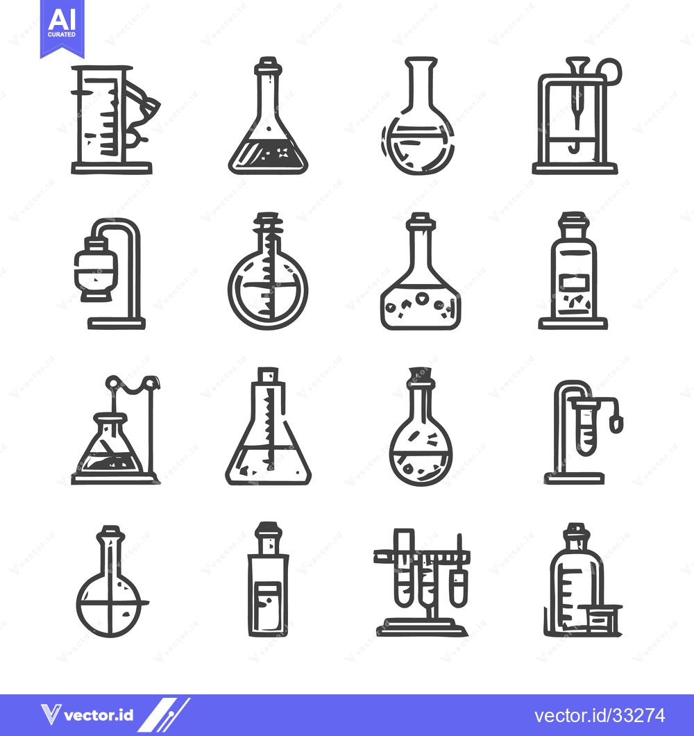 Premium Vector of Laboratory Equipment Icons - A Comprehensive Collection of Scientific