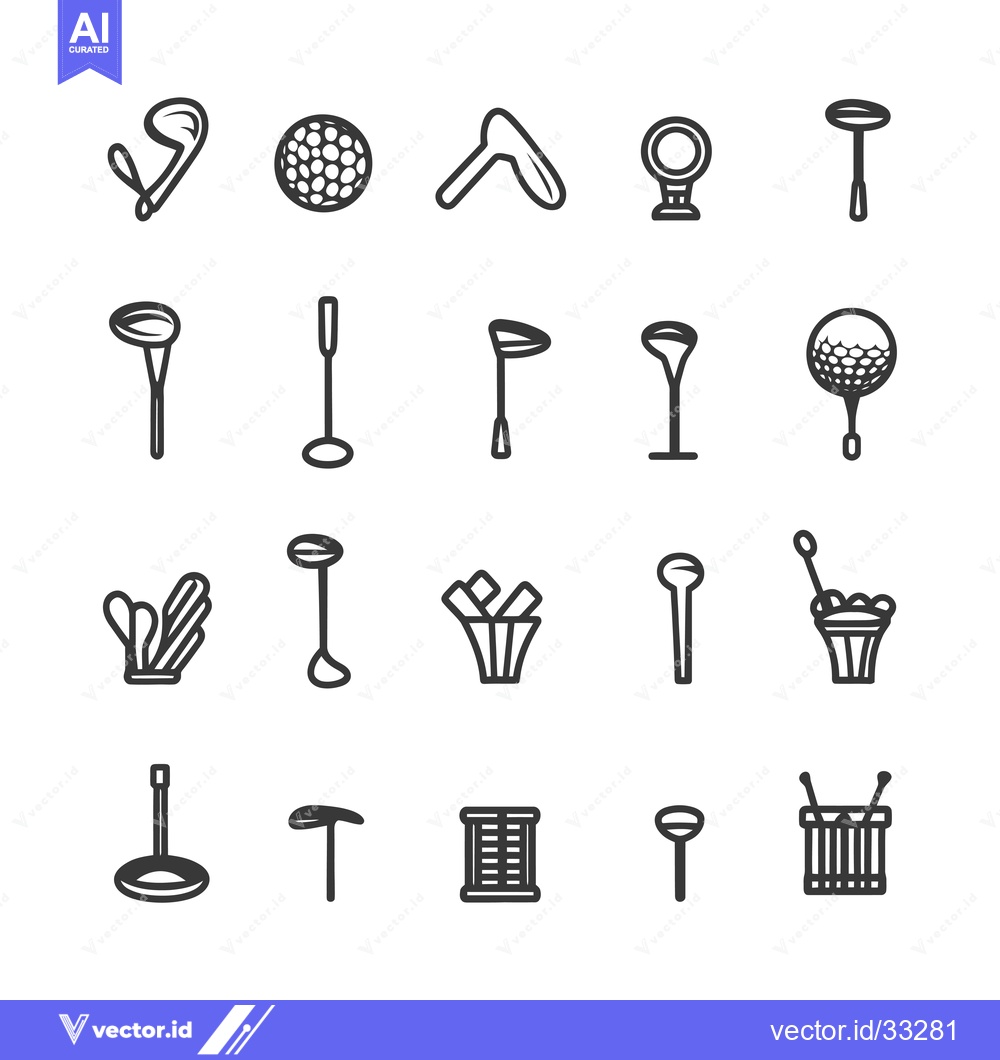 Premium Vector dari Collection of Golfing Equipment and Accessories Icons