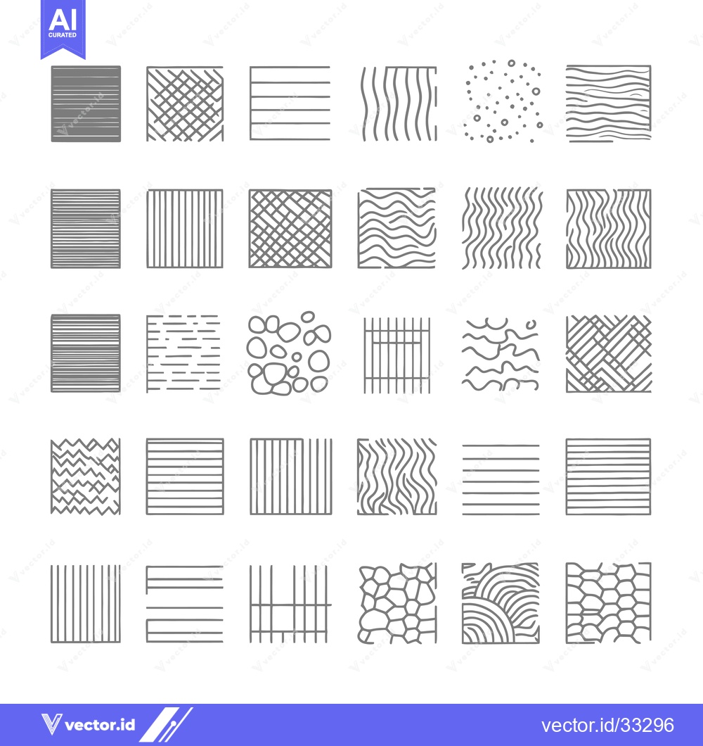 Premium Vector dari Collection of Gray-Scale Hand-Drawn Geometric Patterns in Squares
