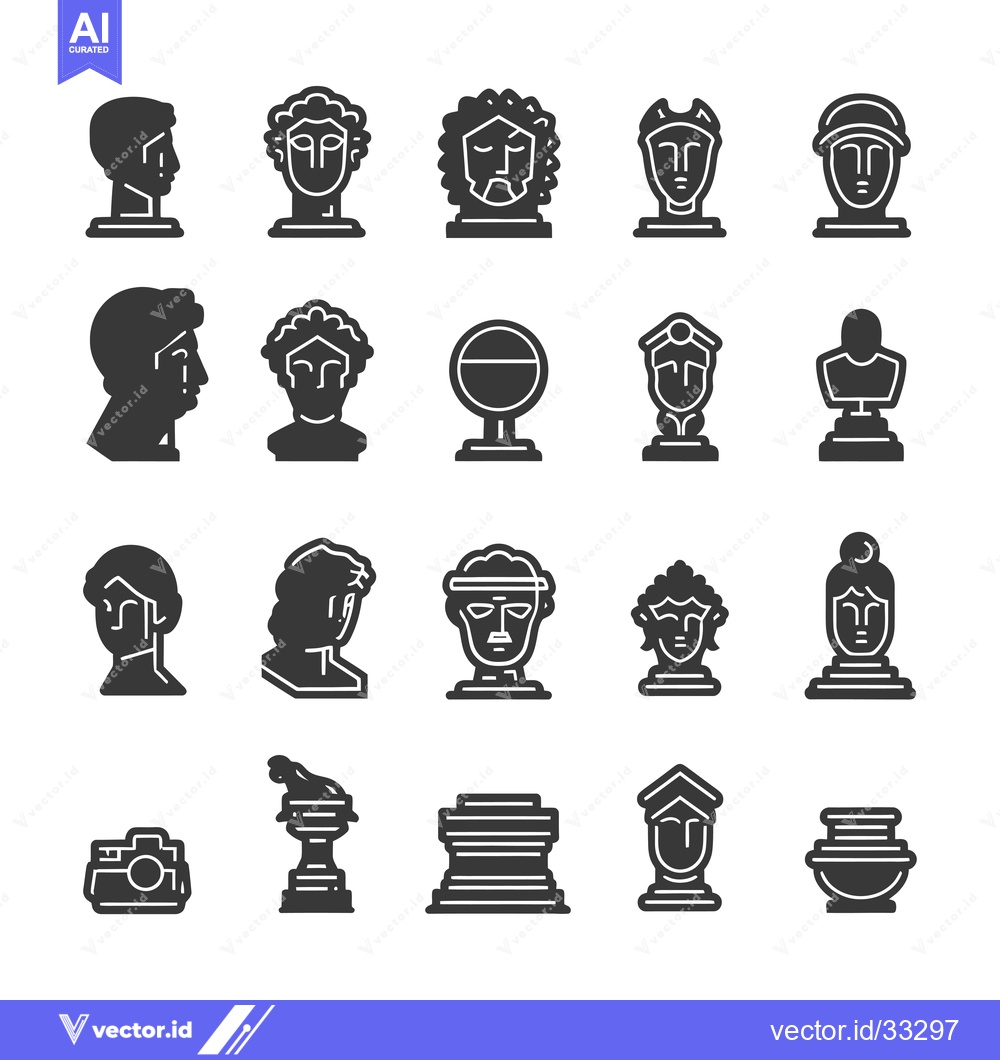 Premium Vector dari Collection of Greek and Roman Bust and Statue Icons