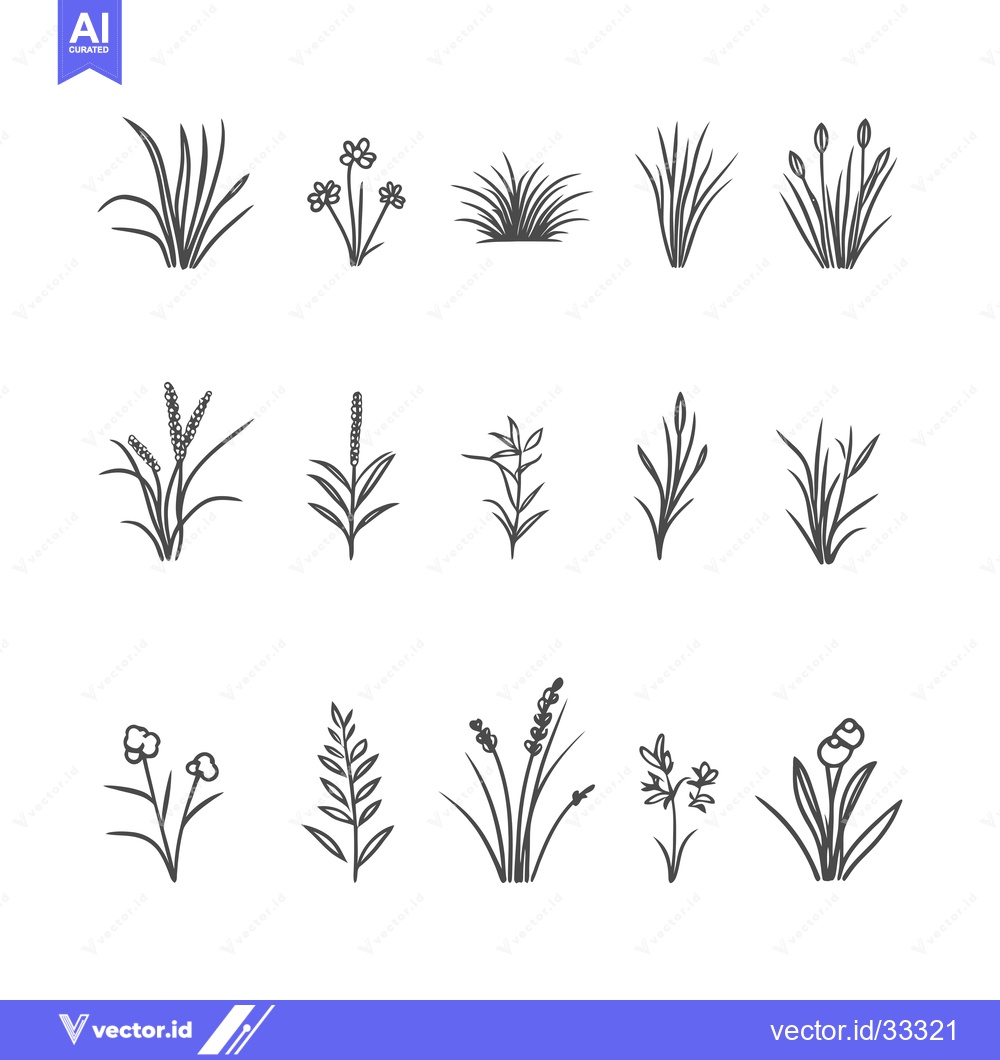 Premium Vector dari Collection of Hand-Drawn Black and White Floral Illustrations