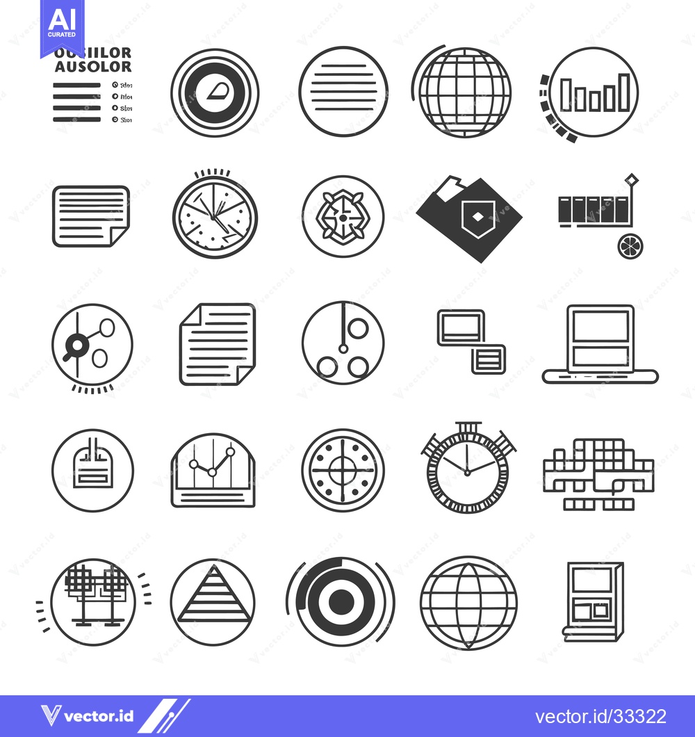 Premium Vector of Collection of Hand-Drawn Black and White Icons on White Background