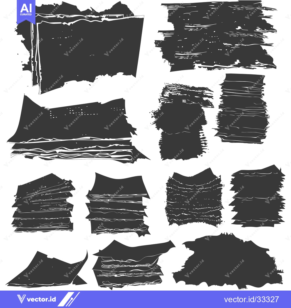 Premium Vector of Collection of Hand Drawn Black and White Paper Shapes