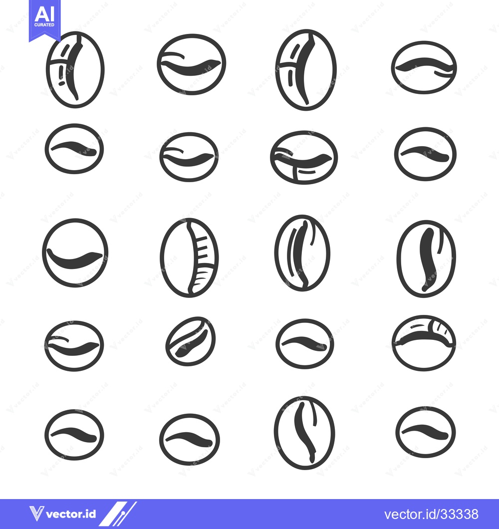 Premium Vector dari Collection of Hand-Drawn Coffee Bean Illustrations