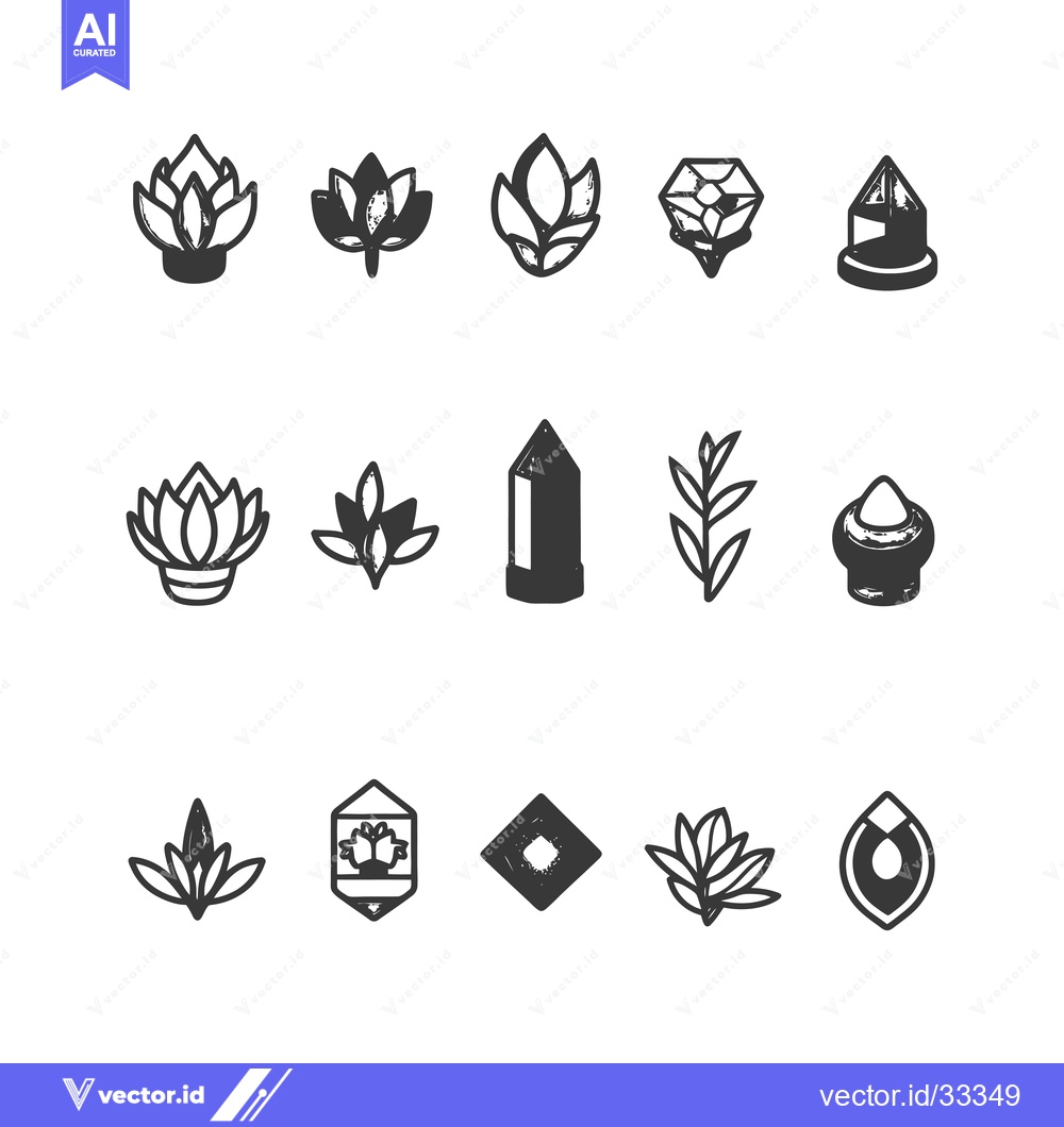 Premium Vector dari Collection of Hand-Drawn Flower and Geometric Shapes