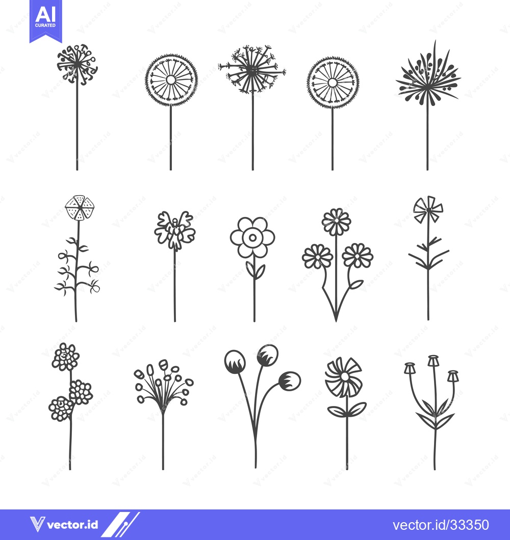 Premium Vector of Collection of Hand-Drawn Flower and Plant Illustrations