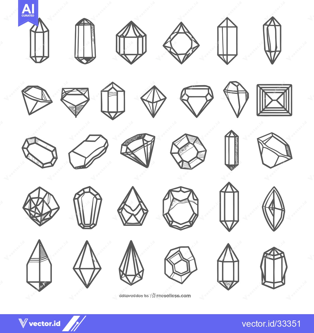 Premium Vector dari Collection of Hand Drawn Gemstone Illustrations