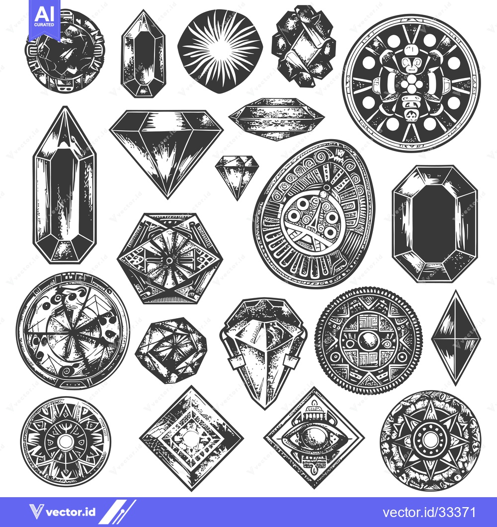 Premium Vector dari Collection of Hand-Drawn Ornate Geometric Shapes