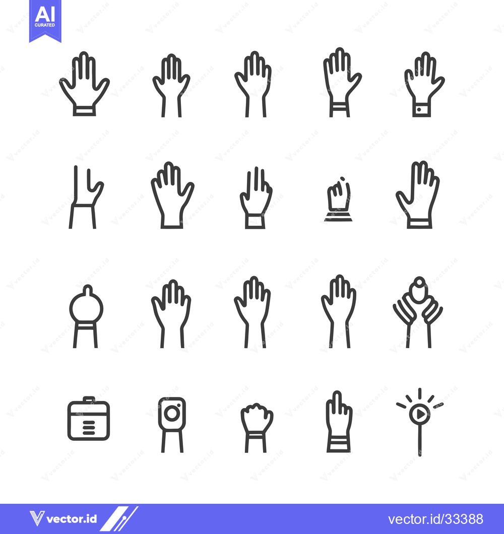 Premium Vector dari Collection of Hand Gestures and Related Icons
