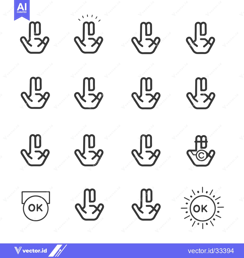 Premium Vector dari Collection of Hand Gestures with "OK" Symbol in Various Designs