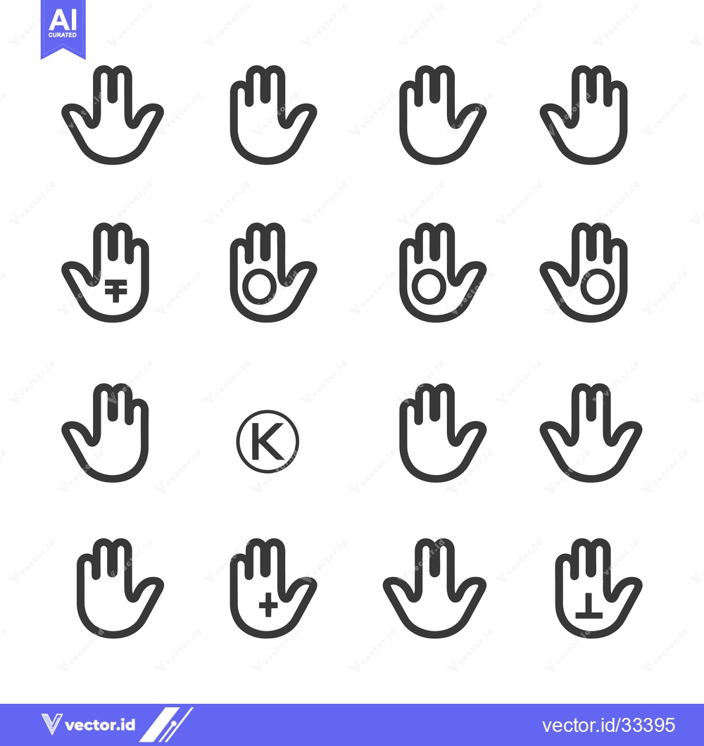 Premium Vector of Collection of Hand Icons with Currency Symbols and Other Signs
