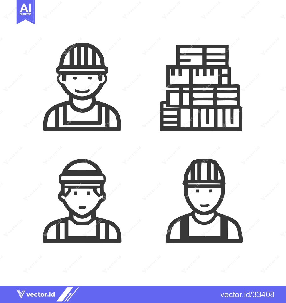 Premium Vector dari Construction Workers and Building Materials - A Vector Illustration.