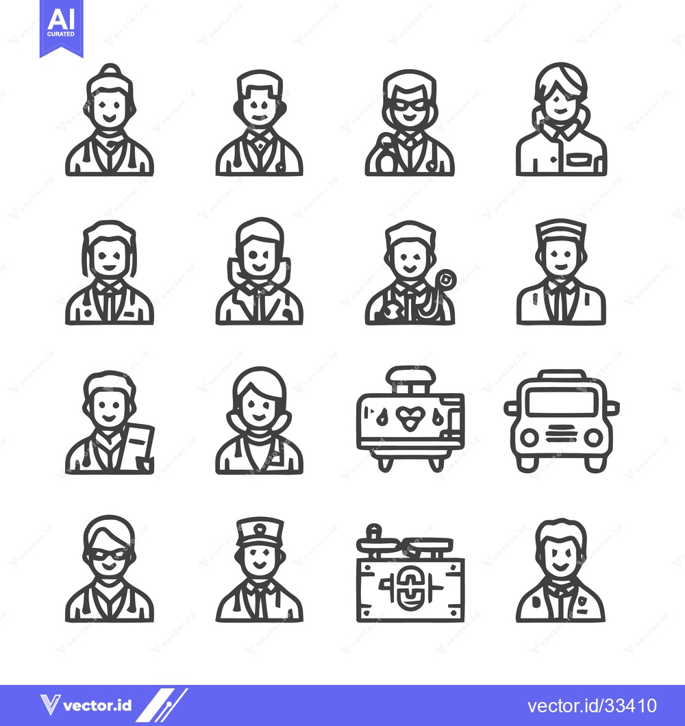 Premium Vector dari Collection of various professional icons for design elements.