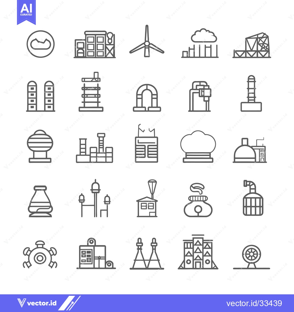 Premium Vector dari Collection of Industrial and Construction Line Icons