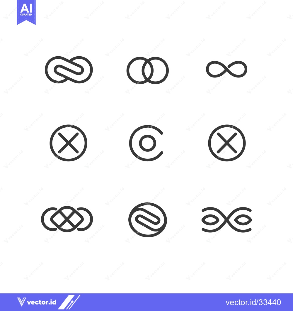 Premium Vector dari Collection of Interlocking and Infinity Symbols